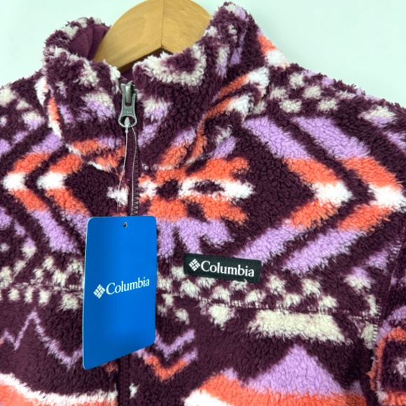 Columbia Girl’s Size Medium 10/12 Marionberry West Bend Full Zip Fleece Jacket - Picture 2 of 7